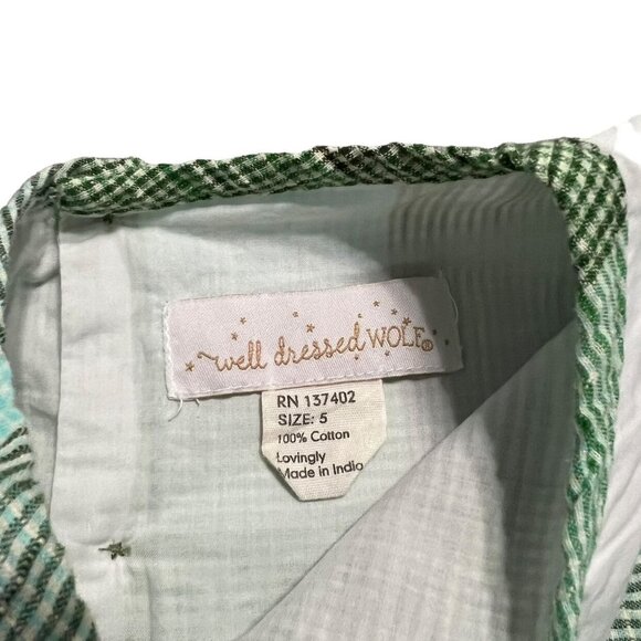 Well Dressed Wolf WDW 5Y Green Plaid Dress - Picture 6 of 6